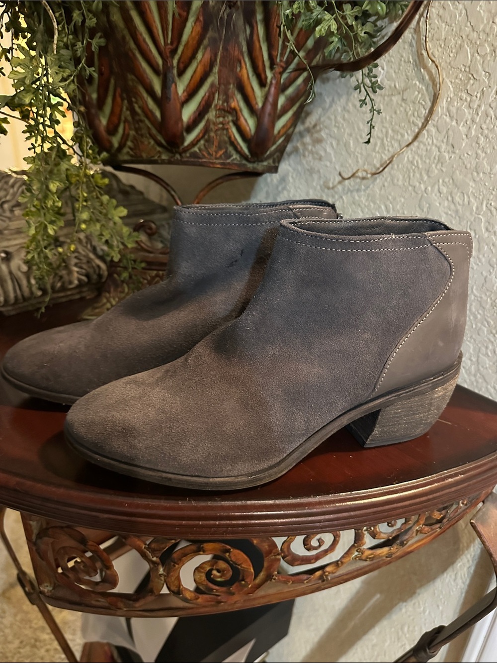 Charles By Charles David Gray Suede Ankle Booties